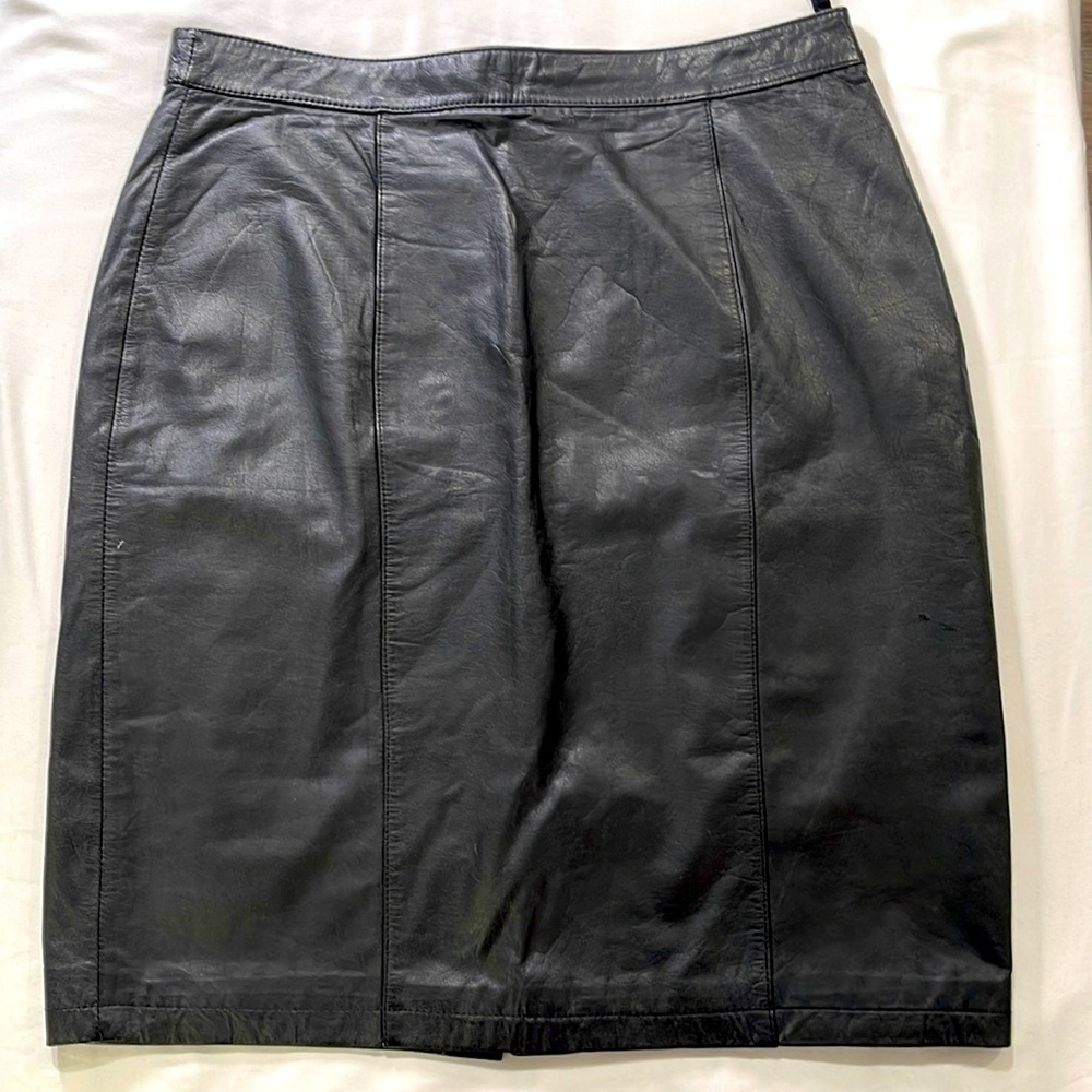 Vintage Leather Black Skirt